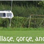 Match in progress at Cheddar football club