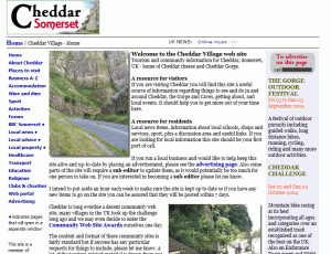 The Cheddar Village web site, first edition, 2004